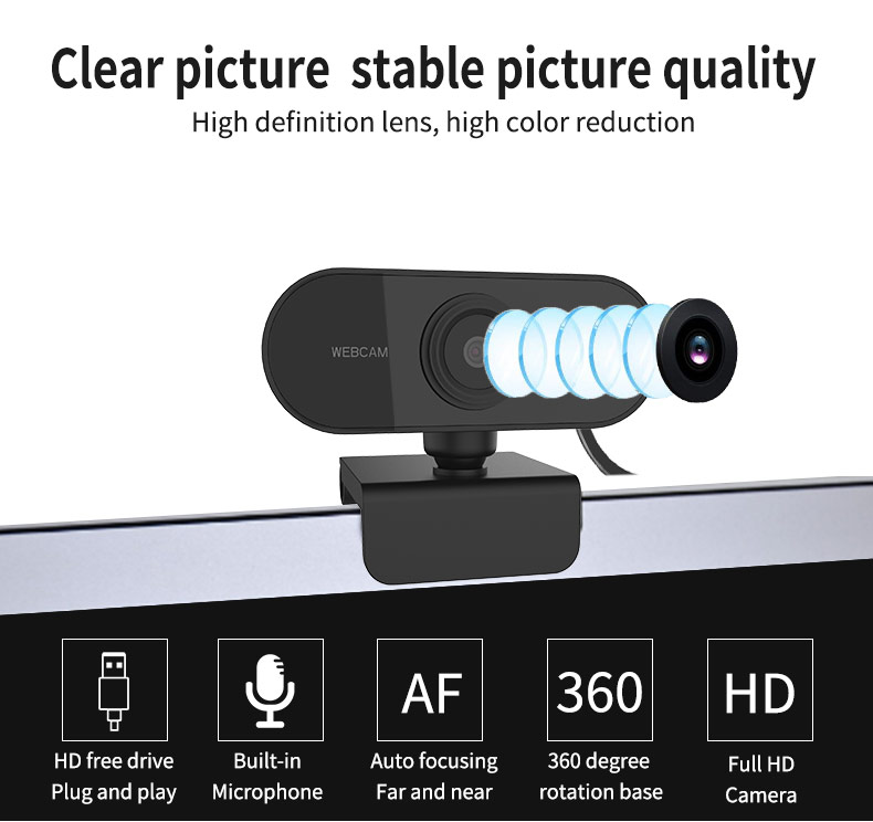 Webcam 1080P Full HD Web Camera With Microphone